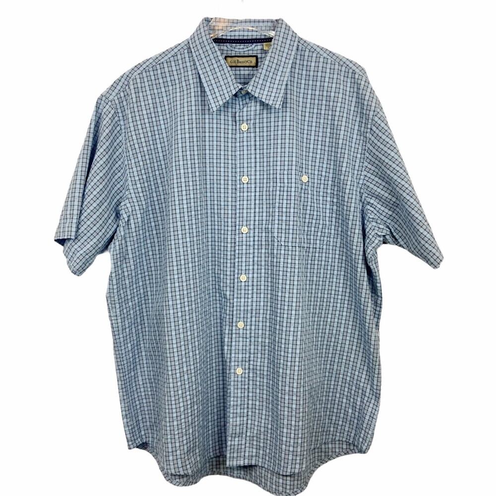 G.H. Bass & Co Plaid Button Down Shirt Sz XL